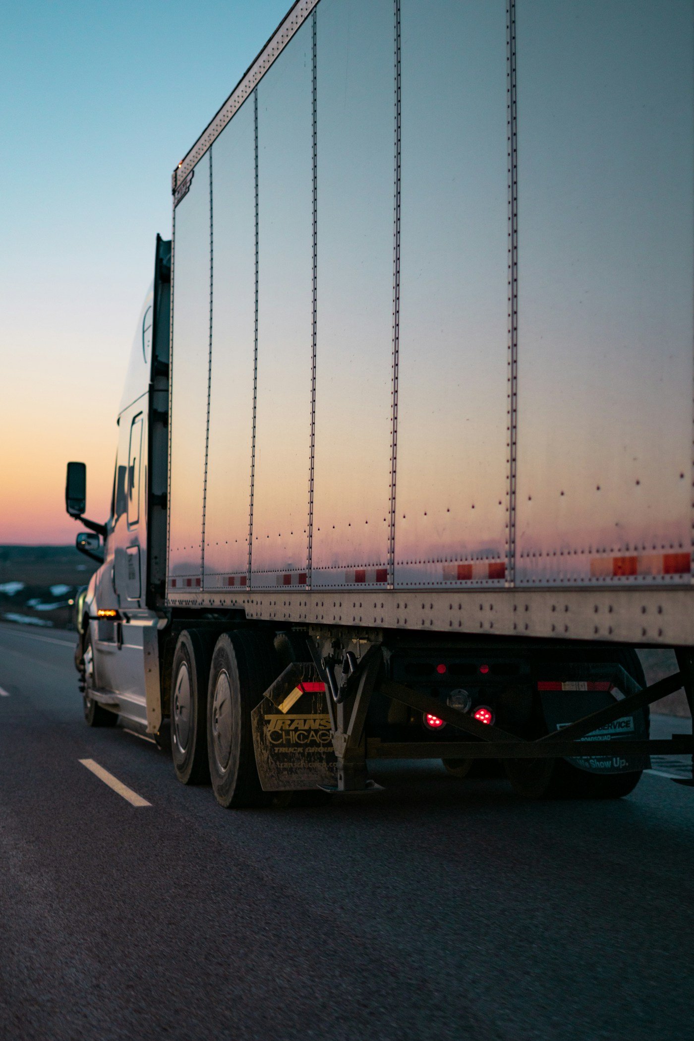 A modern lorry driving on a highway